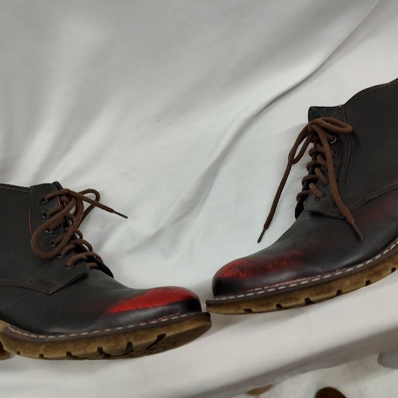 V Italia Red/Black Metallic combat boots 37 (6 us) - Picture 2 of 7